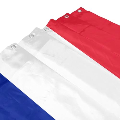 Rideau de douche drapeau français 183x183 cm en polyester avec 12 œillets