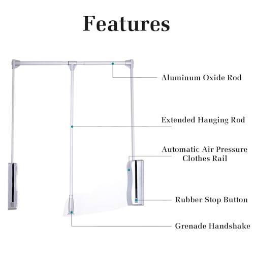 Économie d'espace de dressing avec cette tige de garde-robe extensible