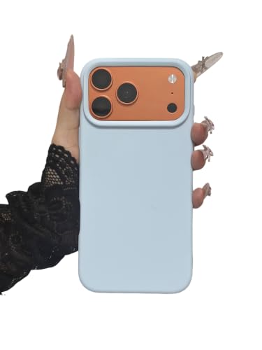 Coque iPhone 17 Pro silicone premium bleu et finitions luxe