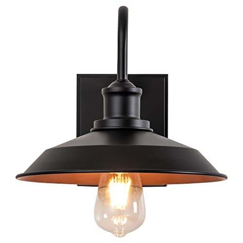 Oupavocs Outdoor Light With Gfci Outlet, Black Porch Light, Waterproof Exterior Barn Wall Lights Fixture With Plug, Farmhouse Sconce Wall Mount, Outside Lights For House, Garage, Patio, 2-Pack #TOP4