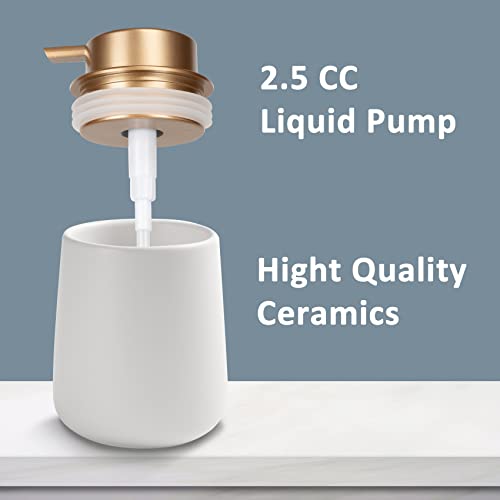 Image of Soap Liquid Dispenser Ceramic with Easy-to-Press Pump Hand Liquid Dispenser for Shampoo Bathroom Kitchen 12 oz 2pcs