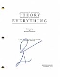 EDDIE REDMAYNE SIGNED AUTOGRAPH THE THEORY OF EVERYTHING FULL MOVIE SCRIPT - MY WEEK WITH MARILYN, LES MISERABLES, STEPHEN HAWKING IN THE THEORY OF EVERYTHING, THE DANISH GIRL, THE TRAIL OF THE CHICAGO 7, THE GOOD NURSE, NEWT SCAMANDER IN FANTASTIC BEASTS AND WHERE TO FIND THEM, FANTASTIC BEASTS: THE CRIMES OF GRINDELWALD, FANTASTIC BEASTS: THE SECRETS OF DUMBLEDORE
