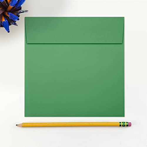 6 X 6 Square Envelopes W/Peel & Press - Holiday Green (50 Qty.) | Perfect For Thank You Notes, Rsvps, Greeting Cards, Weddings Or Any Announcement | 80Lb Text Paper | 8525-12-50 #TOP3