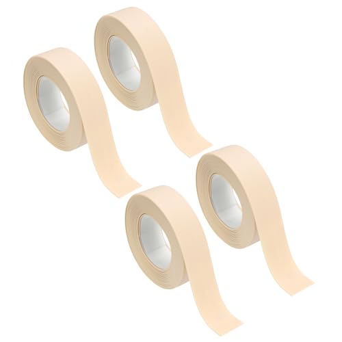 Image of uxcell 4 Rolls Beige Caulk Sealant Strip Waterproof Self Adhesive 0.87 inch inch x 10.5Ft Toilet Caulk Tape, Bathtub Caulk Sealing Strip for Kitchen Countertop, Sink, and Floor Edge Protector, 2.2cm