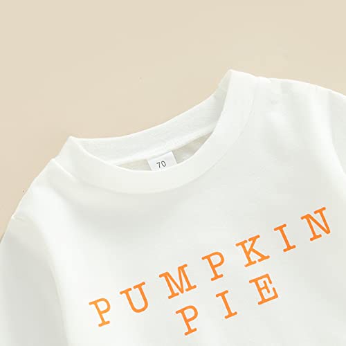 BULINGNA Toddler Baby Girl Pumpkin Pie Letters Print Long Sleeve Sweatshirt Knitted Flared Pants Halloween Outfits4