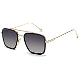 【LEICHT UND KOMFORTABEL】 ►Dieser quadratische Sonnenbrillenrahmen besteht aus hochreinen Edelstahlmaterialien, sodass der Rahmen sehr dick und sehr stark ist. Durch das verstärkte Metallscharnier und die verstellbaren Nasenpads passt sich diese Sonnenbrille für Männer und Frauen fast jeder Gesichtsform an und macht sie auch bequemer und langlebiger.