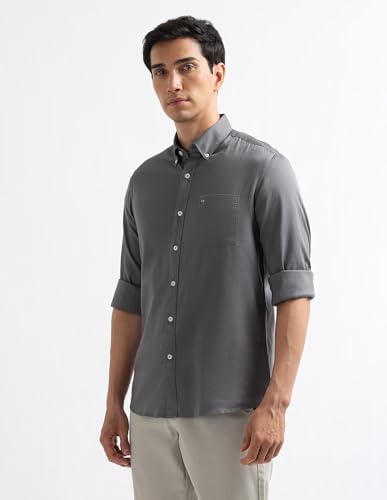 Image of Arrow Striped Slim Fit Mens Casual Shirts - 100% Cotton, Breathable & Comfortable, Full Sleeves Shirts for Men