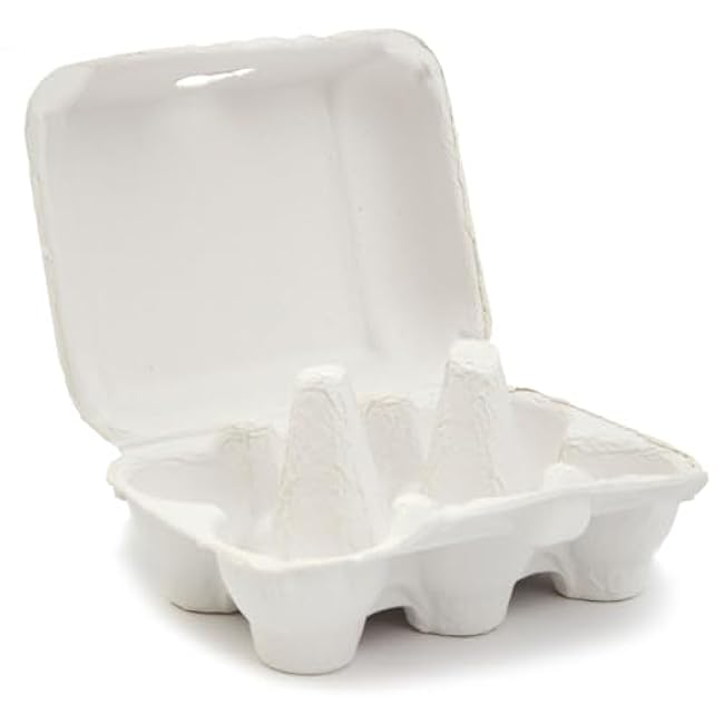 Juvale 20 Pack 1/2 Dozen Empty Egg Cartons - Half Dozen Egg Holder for Farmers Market, Home Grown Tray, Arts and Crafts - Hold 6 Each, White