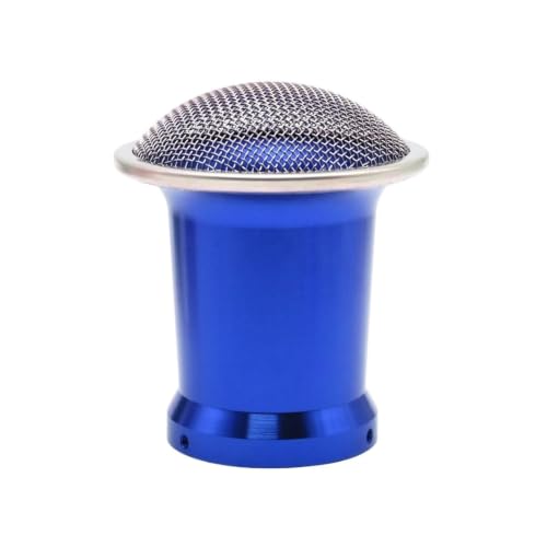 Filtre à air moto conique 55mm bleu avec grille pour carburateur PWK 21-34