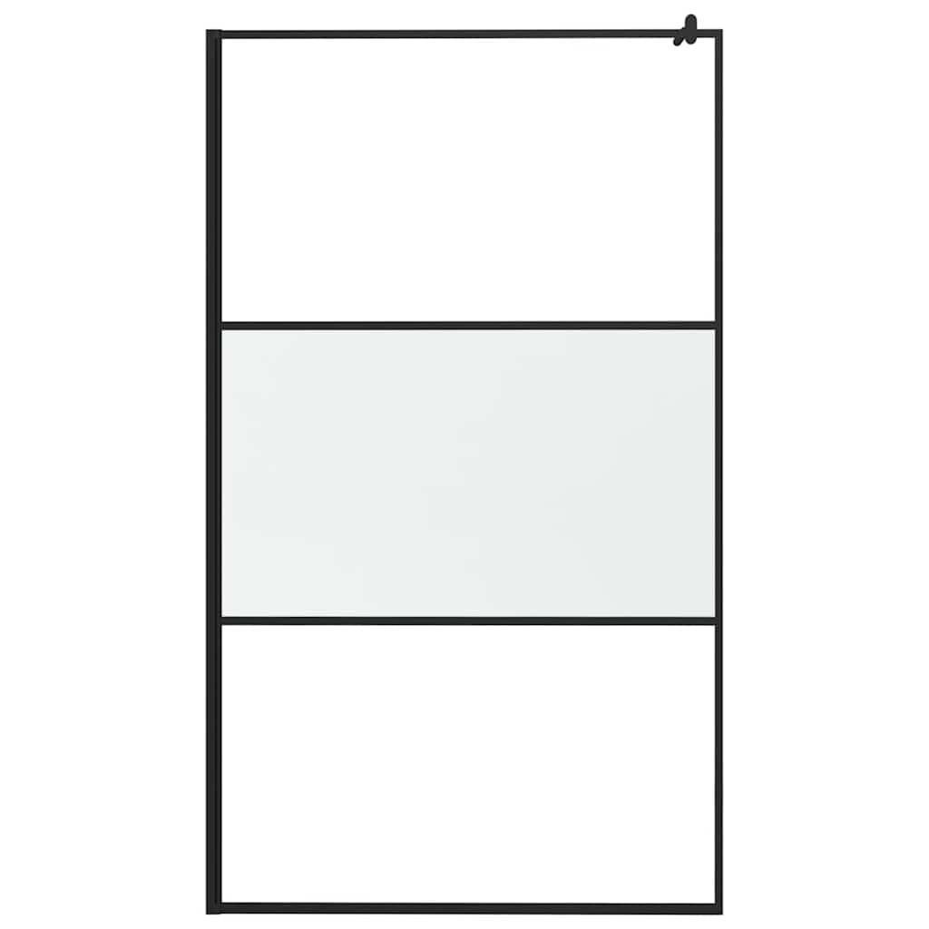 Parete doccia walk-in, 115 x 195 cm, vetro di sicurezza ESG, semi-opaco, telaio in alluminio, regolabile, paraspruzzi, parete laterale per bagno, senza barriere, facile da pulire