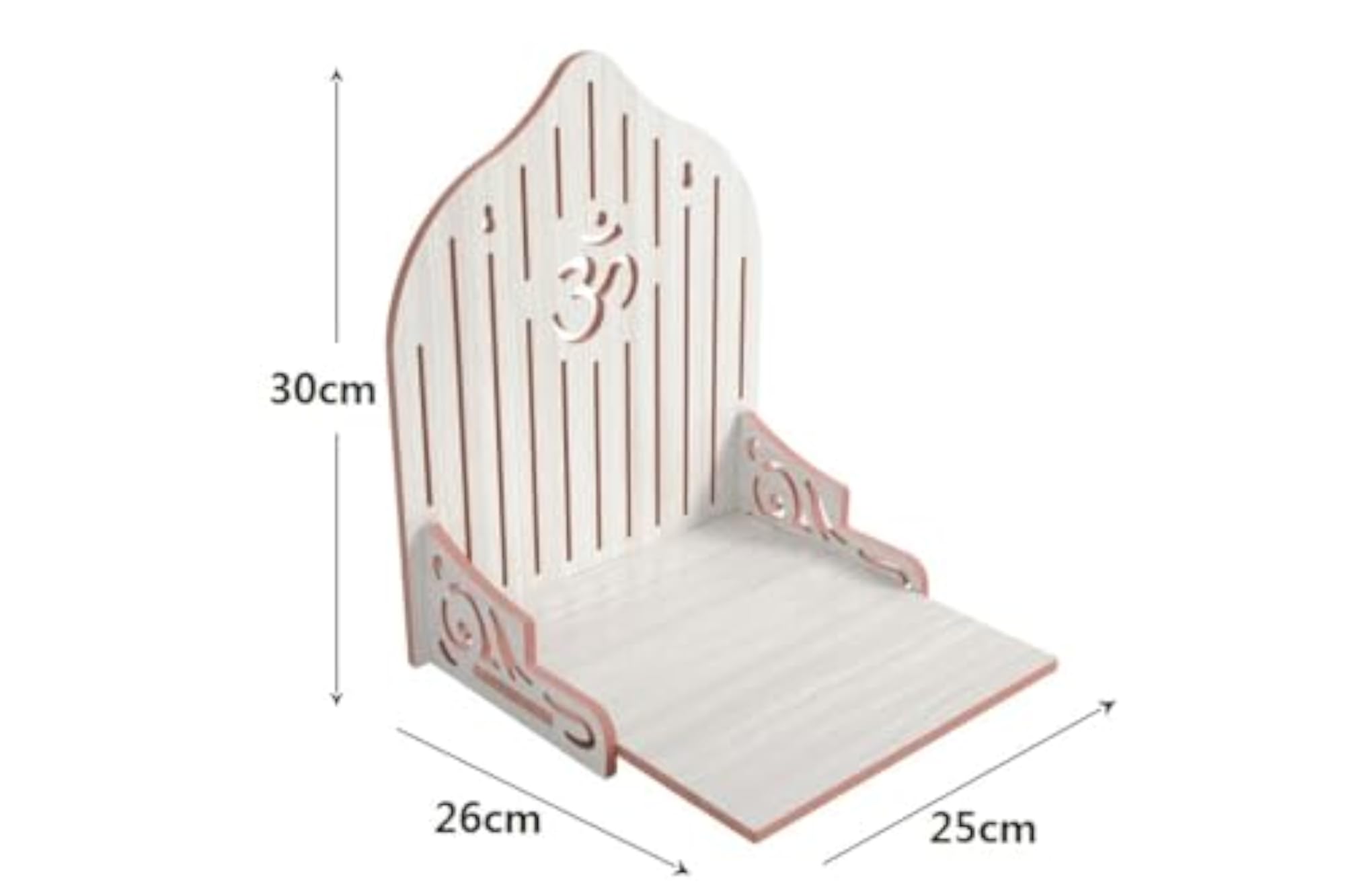 Small Wooden Pooja Mandir with Om Cutwork Design