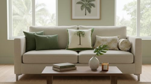 Image of Palm Stories Cushion Cover Set Decorative Pillow Cover & Throws for Living Room & Bedroom, Cushion Cover & Throws