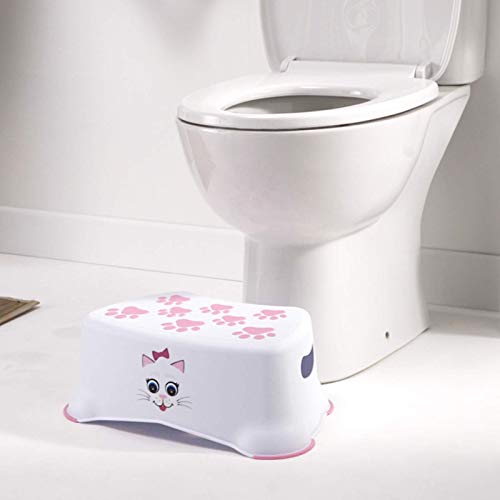 My Little Step Stool - Cat Step Stool for Toddlers, Anti-Slip Toilet Training Step for Kids to Reach The Toilet and Sink