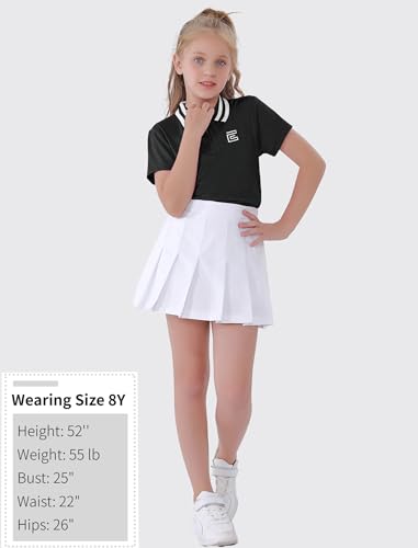 Image of EXARUS Girls Golf Polo Tennis Shirts Sleeveless Kids V-Neck Tank Tops | Equestrian UPF 50+ Quick Dry Clothes