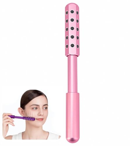Face Sculptor Beauty Roller Tool Facial Massage 360 Degree Rotation Lift and Firm Skin Rejuvenate Face & Neck Promote Facial Skin Improvement for Women Sister Mother Wife Small and Portable (Pink)
