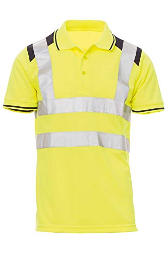 Mivaro Polo Manga Corta Alta Visibilidad Tiras Reflectantes EN ISO 20471 Clase 2, Gr��e Textil:4XL, Farbe:Amarillo fosforito Cover