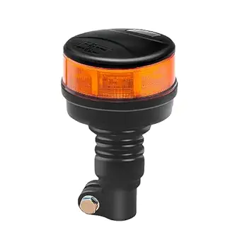 Polieez LED Amber Strobe Light for Trucks, Pole Mount Vehicle Flashing Warning Light, 64 LEDs & 10 Modes, Beacon Light for Truck Tractor Snow Plow Postal Cars, 12-24V