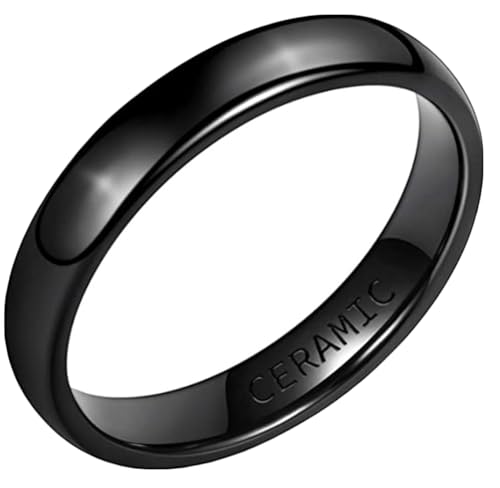 Bague céramique 2mm 4mm 6mm alliance dôme poli mixte taille 47-70