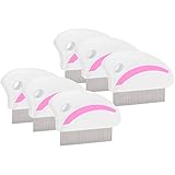 6pcs Flohkammhund Haarreinigung Welpen Katzenpinsel Multifunktionales Haustierpfeiler Edelstahl für Katzen und Läuse mit Freisetzungsknopf Selbstverpackte Lange und Kurze