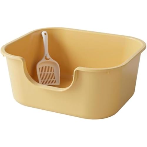 Vlwm 猫用トイレボックス 特大 オープン 防滴 オールインワン 巨大猫用トイレ 猫用トイレボックス 猫用品 正方形 オープントップ ペット用トイレボックス ポータブル サンドボックス コンテナ 防滴 深型 ペット用トイレボックス あらゆるタイプの猫砂に