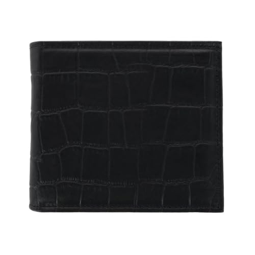 Trafalgar Men's Esteban Croco Embossed Leather 8 Slot Bi-Fold Wallet, Black