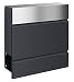 Produktbild Frabox® Design Briefkasten LENS Edelstahl/anthrazitgrau RAL 7016 mit Zeitungsfach