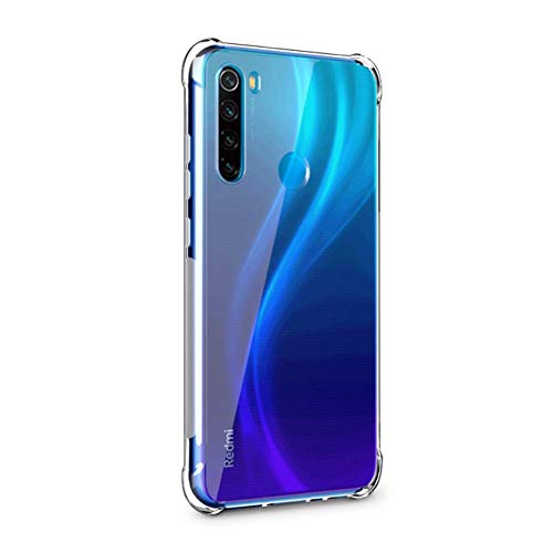 Image of WOW IMAGINE Redmi Note 8 Shockproof Back Cover Case | Flexible Protective Cushioned Edges Crystal Clear TPU Bumper Corners Back Case Cover for Xiaomi Redmi Note 8 - Transparent