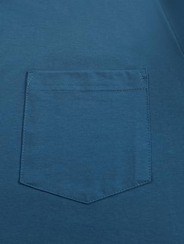 Image of Men's Casual Short Sleeve Polo Shirts Classic Button Summer Collared Golf Top T-Shirt with Pocket