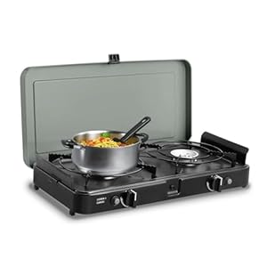 CADAC - 2-Cook 3 Classic Stove - Tischgrill - 50mBar - Campinggrill - Für draußen grillen - Stahl - Aluminium - Kunststoff - Gas Barbecue - Inkl. Transporttasche