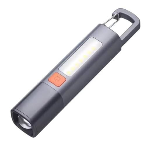 Lanterna LED Portátil Compacta Recarregável USB Com Led Duplo Gancho para Pendurar Iluminação Potente para Pesca Trilha Camping Caminhada