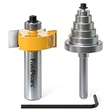 FivePears 1/2 Inch Shank Rabbet Router Bit with 6 Bearings Set, Adjustable Multiple Depths 1/8',...