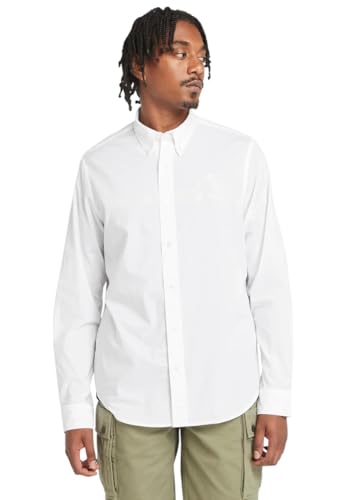 Timberland Woven Stretch Poplin Shirt White XL Hombre