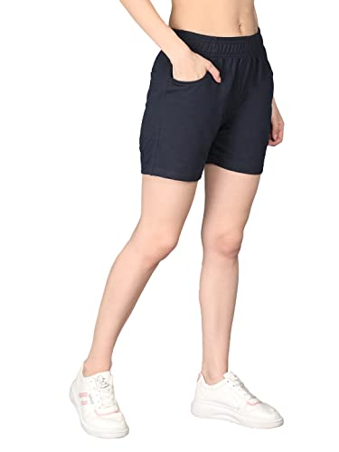 Image of CHKOKKO Women's Regular Cotton Regular Fit Plain Shorts for Women