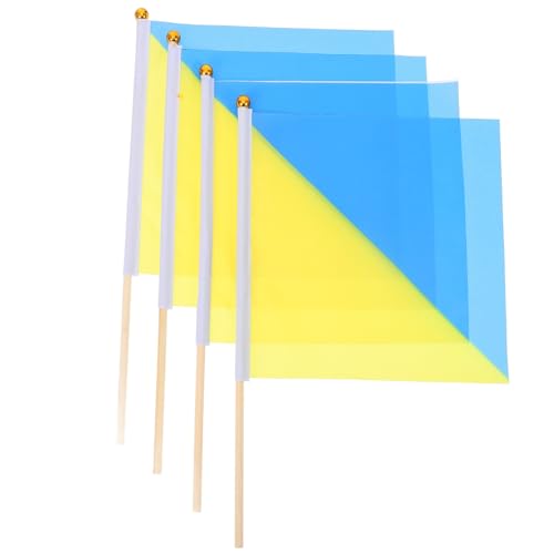 HANABASS Referee Flag Set Commanding Referee Linesman Flags Navy Signal Match Conducting 4pcs