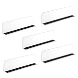 TEHAUX 5Er-Pack Transparente Acryl-regaltrenner, Magnetische Regaltrenner Aus Kunststoff Transparent L-Förmig 9.84X2.56X1.18 Zoll Für Supermarkt Einzelhandel Warenklassifizierung Sicherer Halt