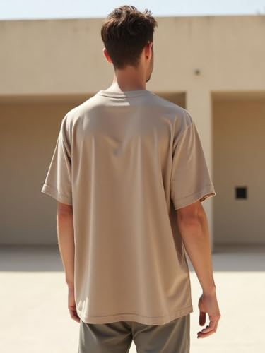 Image of Nobero 100% Cotton Oversized T Shirts for Men Stylish | Oversized Fit | Solid T Shirts for Men 180 GSM Combed Cotton | Round Neck Half Sleeve