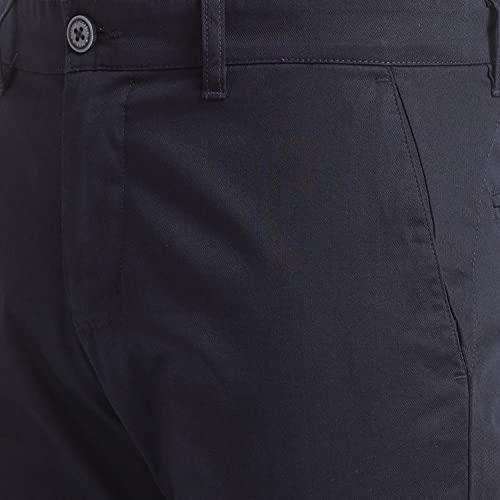 Image of Parx Men's Cotton Blend Solid Pattern Low Rise Tapered Fit Flat Front Casual Trouser