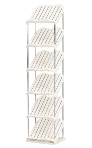 Image of Cortina Shoe Rack Vertical Shoes Racks for Entryway Corner Shoe Storage Organizer for Small Spaces Transparently Tall Slim Shoe Shelf for Front Door Entrance Living Room - 6 Layer