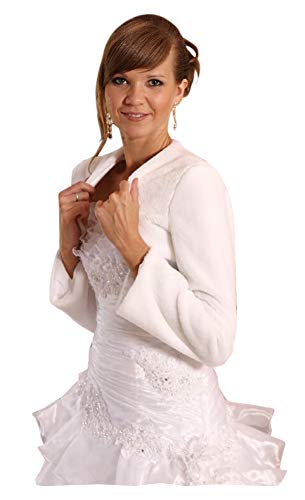La tendenza attuale deine-Brautmode Giacca da sposa Bolero da sposa giacca da sposa bolero pelliccia, bianco, 48