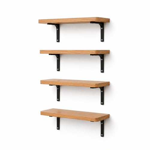 Float Shelves Set of 4 pcs for wall Decor,Floating Shelves for Living Room,Bedroom,etc Shelf Wood Plate,Wood braket,Shelf Divider,Internal Divider,Storage Divider,Wall Mount.