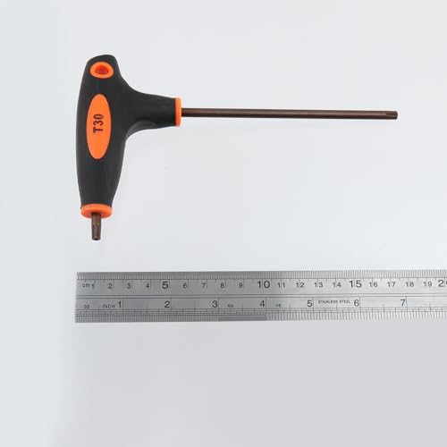 Image of Antrader T30 Torx Screwdriver,S2 Steel T-Handle Dual End Wrench-2Pcs | Anti Tamper Proof Torx Key,Ergonomic T-Shaped Non-Slip Grip,With Hanging Holes For Easy Storage