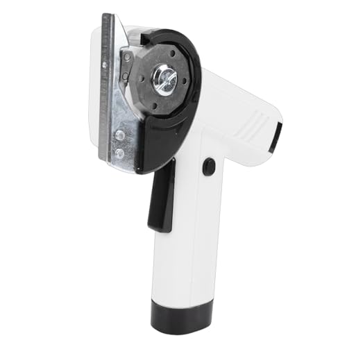Luocute Forbici Elettriche Senza Fili, Taglierina Portatile Alimentata a Batteria con Display a LED e Luce, per Moquette, Cartone, Pelle, Tela, Plastica, Carta da Parati (WHITE)