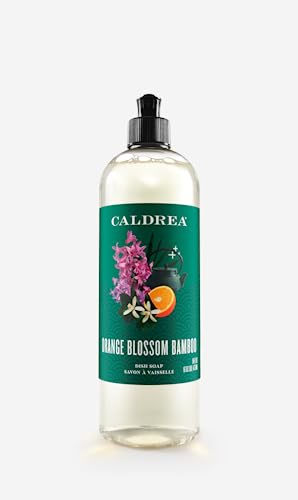 Image of Caldrea Dish Soap, Dishwashing Liquid Made with Soap Bark, Aloe Vera, Orange Peel and Ylang Ylang Flower Essential Oils, Orange Blossom Bamboo Scent, 16 oz