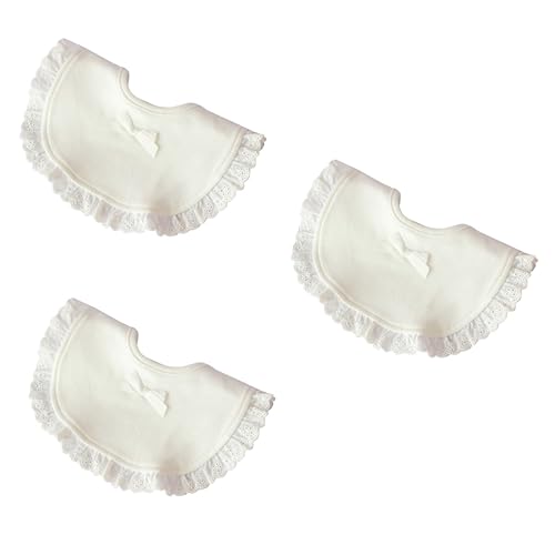 TOYANDONA 3 Uds Baberos Para Bebé Baberos Infantiles Baberos De Bebé Babero De Baba De Bebé Babero De Babero Babero De Comedor De Bebé Babero De Baba De Algodón Boca De Baba Dulce Blanco