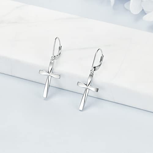 Origami Cross Earrings Sterling Silver Cross Dangle Drop Earring Cross Jewelry Gifts For Women Mother's Day Gifts For Mom #TOP2