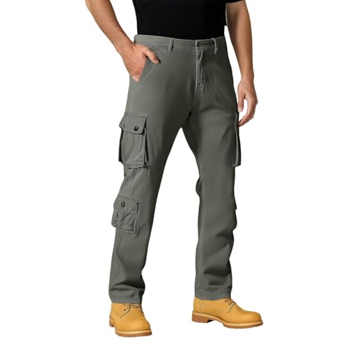 WENKOMG1 Men's Cargo Pants, Tactical Waterpoof Lightweight Rip Stop Military Combat Pants with Pockets, S-2XL