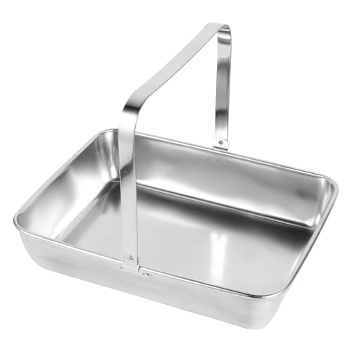 Veemoon Kleines Serviertablett Mit Henkel Aus Edelstahl - 20x25CM - Ideal Als Handtuchablage Kosmetik Organizer Oder Für Snacks Und Getränke Stilvolles Tablett Für Jeden Anlass