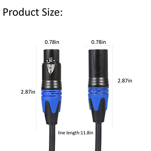 Seefeful BTE20220712002 1 Male To 2 Female Xlr Y Splitter Micrphone Cable,(11.8 Inches / 2 Pack) 3Pin Xlr Male To Dual Xlr Female Y-Splitter Balanced Mic Audio Cables thumb #1