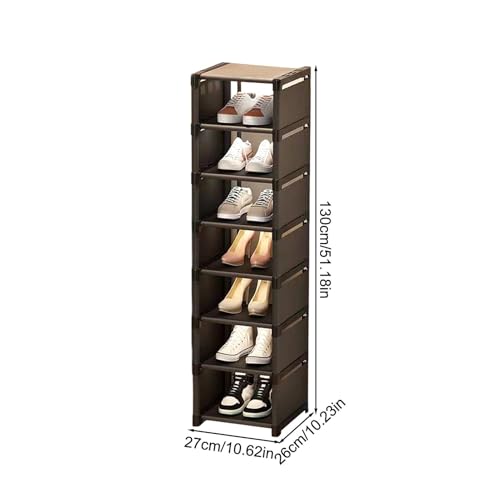 Organiseur de chaussures compact noir : étagère empilable et boîte de rangement multicouche - 3