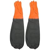 Cabilock 1 Paar Professionelle Extra Lange Angelhandschuhe aus Robustem Material mit Elastischem Bund Atmungsaktive Fisch und Gartenhandschuhe für Täglichen Gebrauch